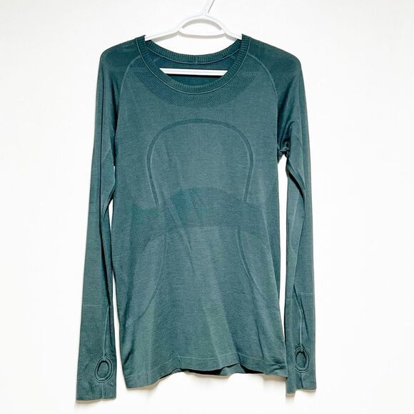 Lululemon Teal Smoke Swiftly TECH LS Crew Shirt Sz 10 - Picture 4 of 6